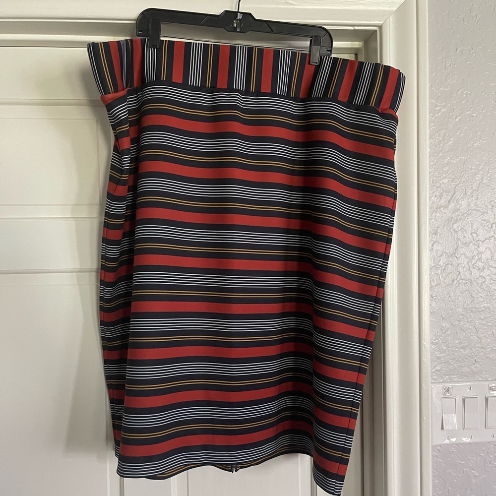 Striped Neoprene Skirt